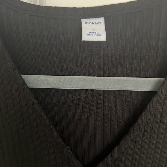 Old Navy Black Ribbed Button Down Dress Sz Small - Picture 2 of 2